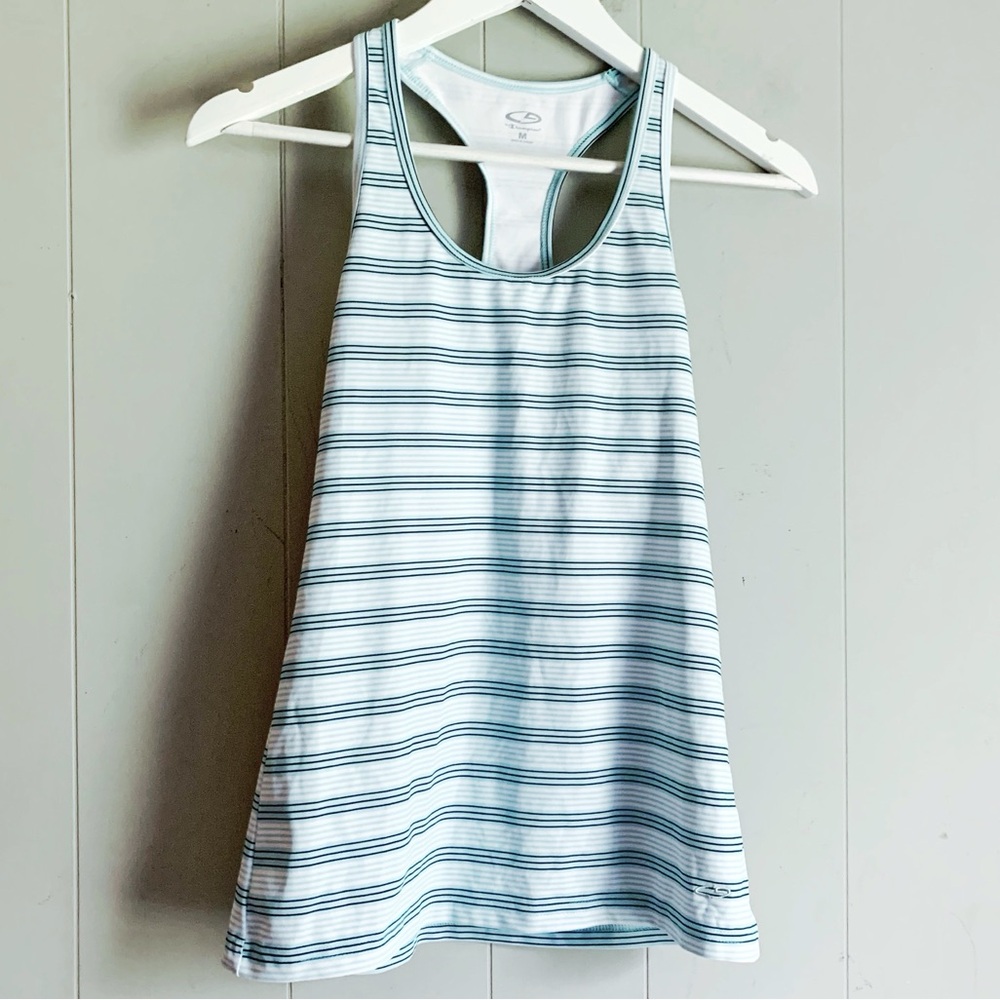 C9 by CHAMPION Striped Tank Blue Racer Back Small
